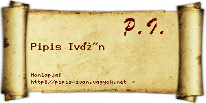 Pipis Iván névjegykártya